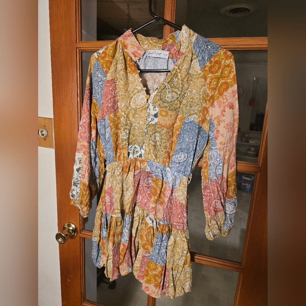 Petal & Pup Colorful Bohemian Mini Dress Size 4